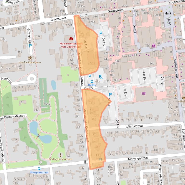 Kaart van postcodegebied 5141EP.