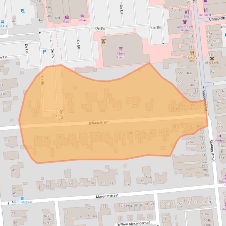 Kaart van postcodegebied 5141GL.