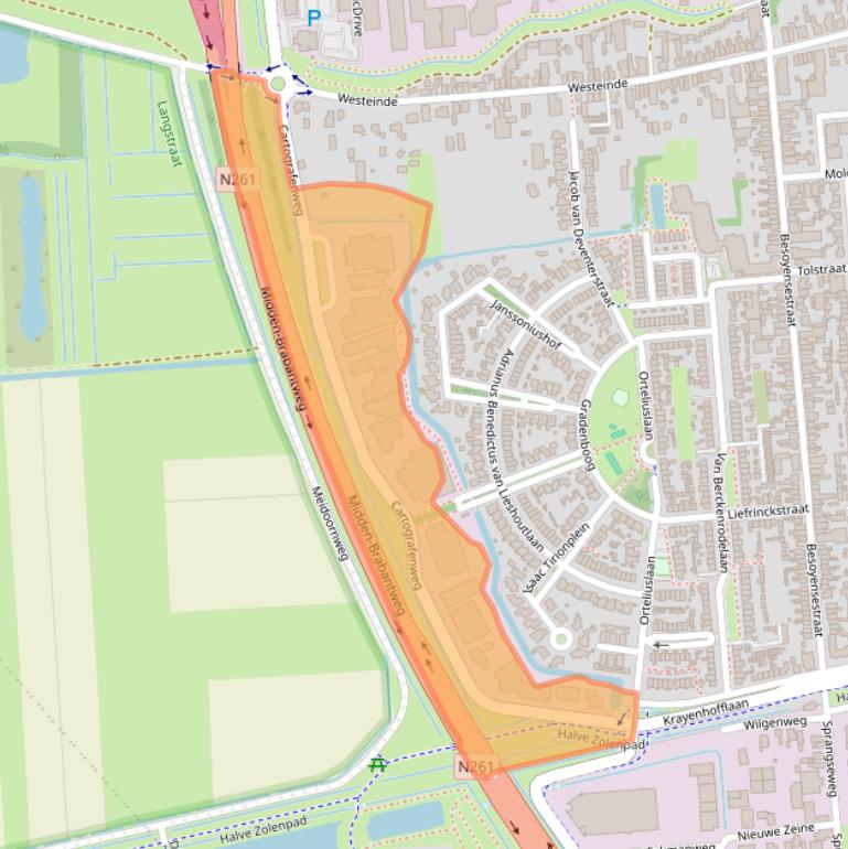 Kaart van postcodegebied 5141MT.