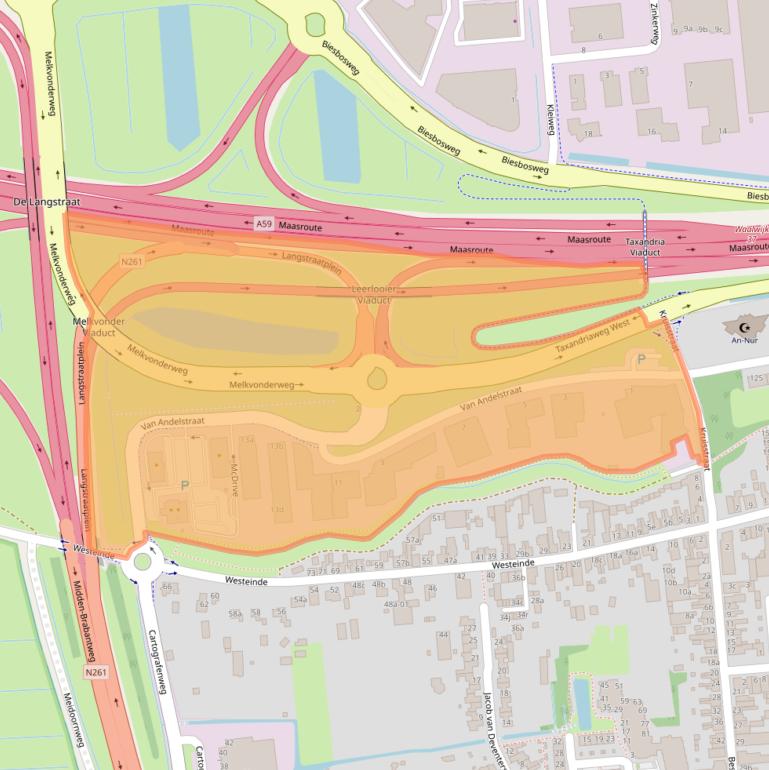 Kaart van postcodegebied 5141PB.