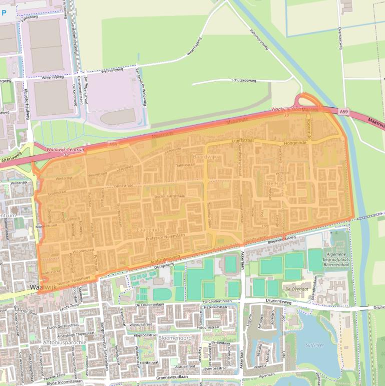 Kaart van postcodegebied 5142.