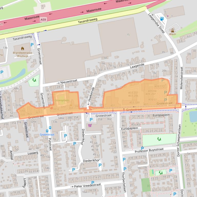 Kaart van postcodegebied 5142CB.