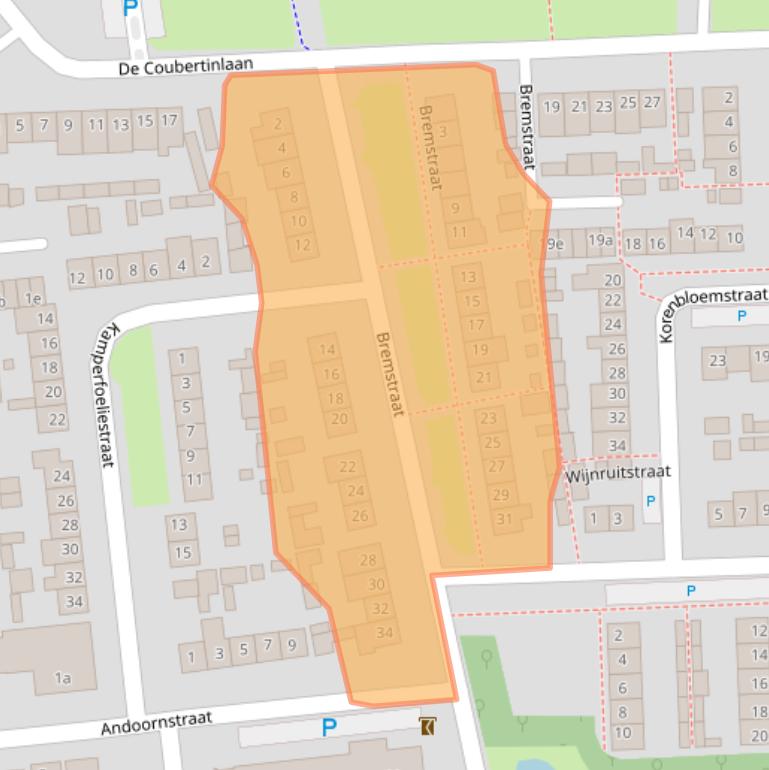 Kaart van postcodegebied 5143AD.