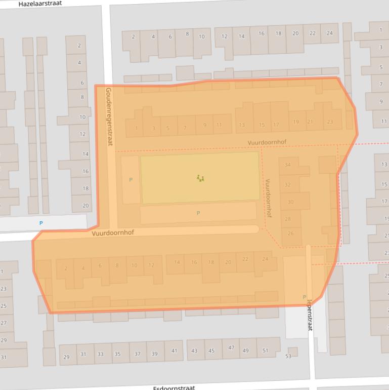 Kaart van postcodegebied 5143BD.