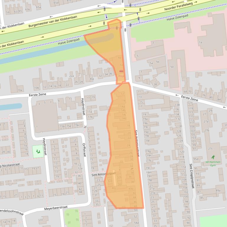 Kaart van postcodegebied 5144AD.