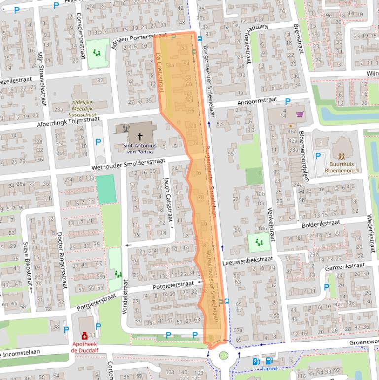 Kaart van postcodegebied 5144AT.