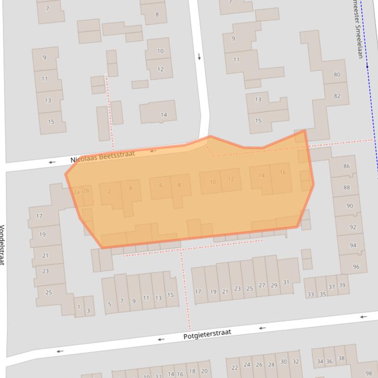 Kaart van postcodegebied 5144AW.