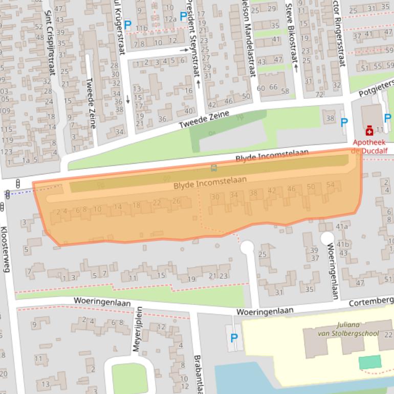 Kaart van postcodegebied 5144BD.