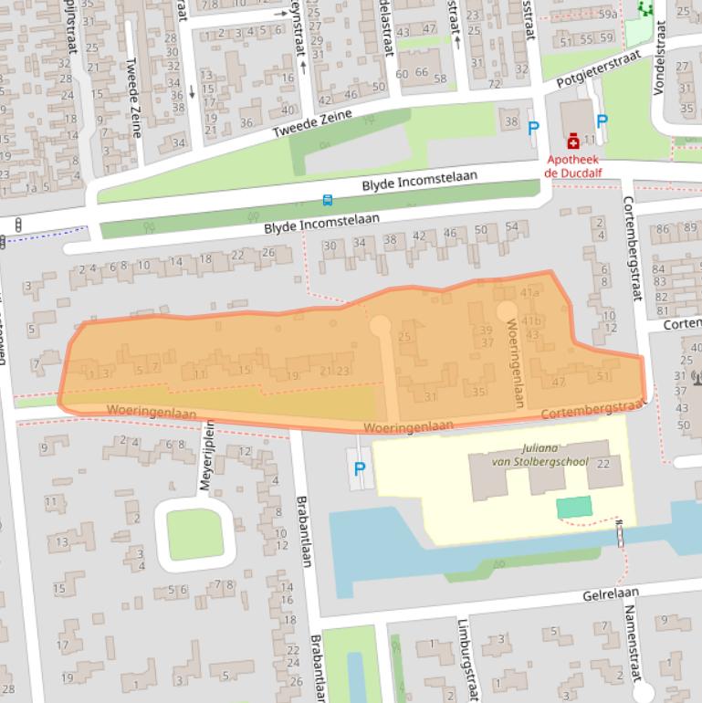 Kaart van postcodegebied 5144CH.