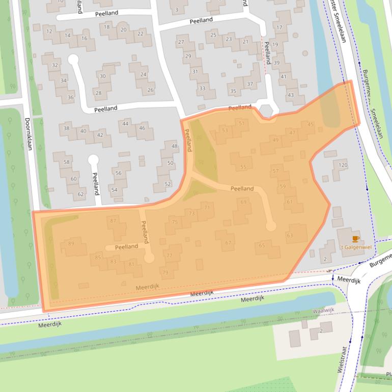 Kaart van postcodegebied 5144ER.