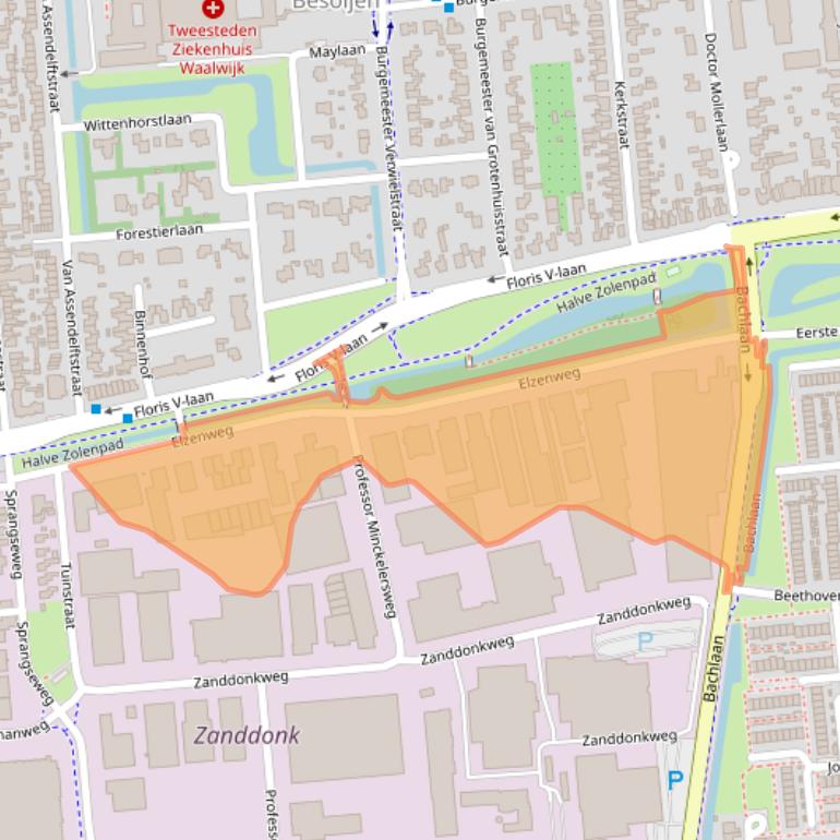 Kaart van postcodegebied 5144MB.