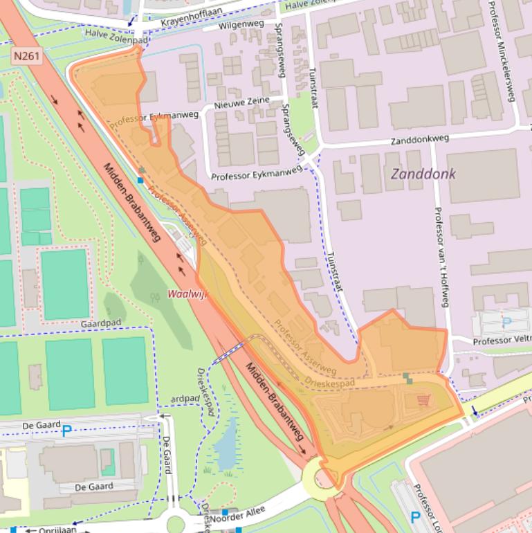 Kaart van postcodegebied 5144NC.