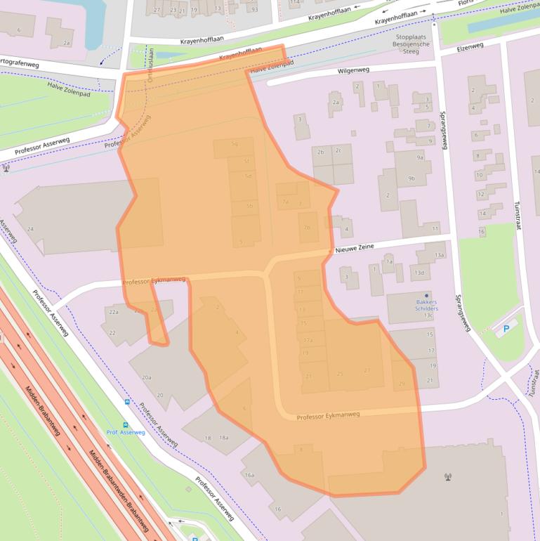 Kaart van postcodegebied 5144ND.