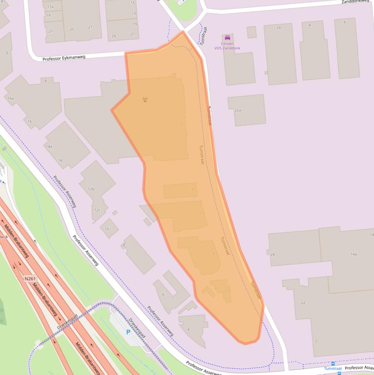 Kaart van postcodegebied 5144NE.