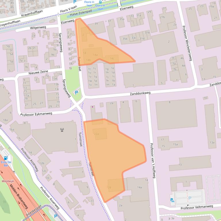 Kaart van postcodegebied 5144NT.