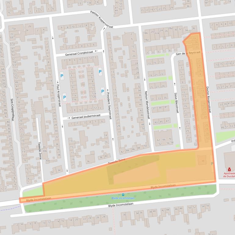 Kaart van postcodegebied 5144RZ.
