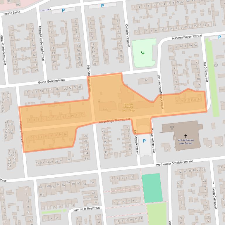 Kaart van postcodegebied 5144SJ.