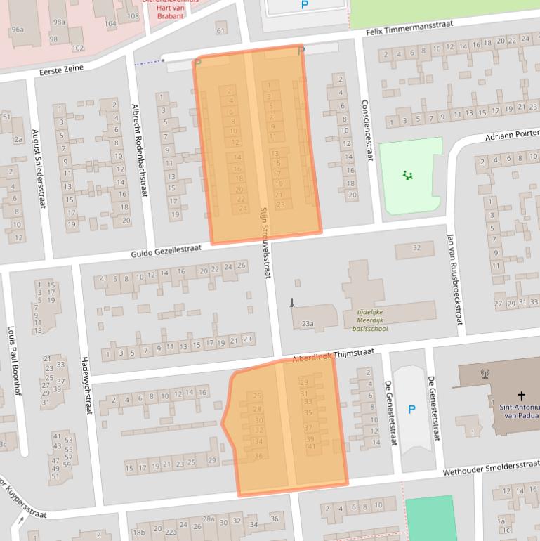 Kaart van postcodegebied 5144SL.