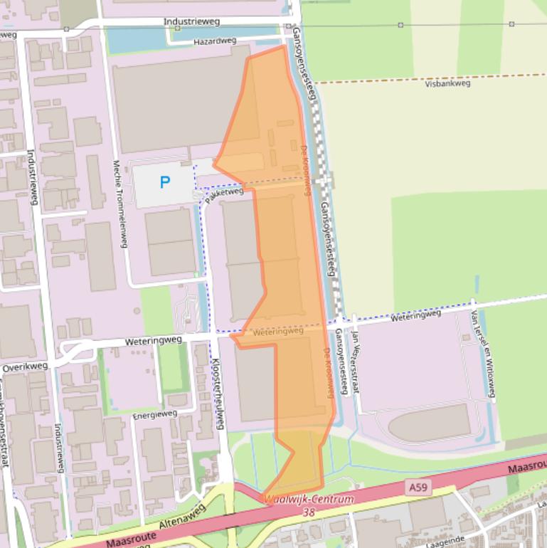 Kaart van postcodegebied 5145NH.