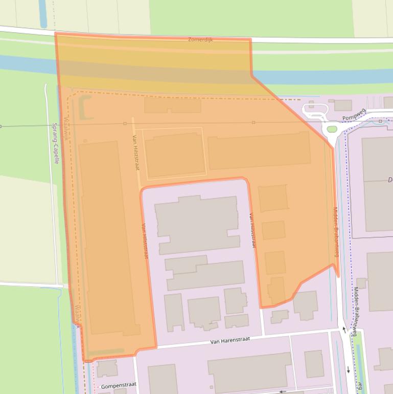 Kaart van postcodegebied 5145RK.