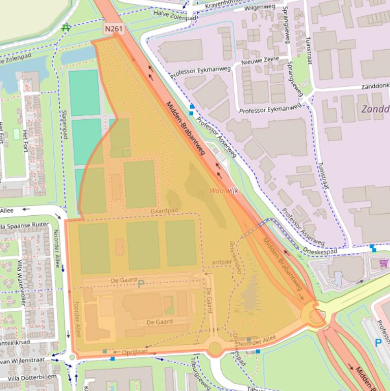 Kaart van postcodegebied 5146AW.