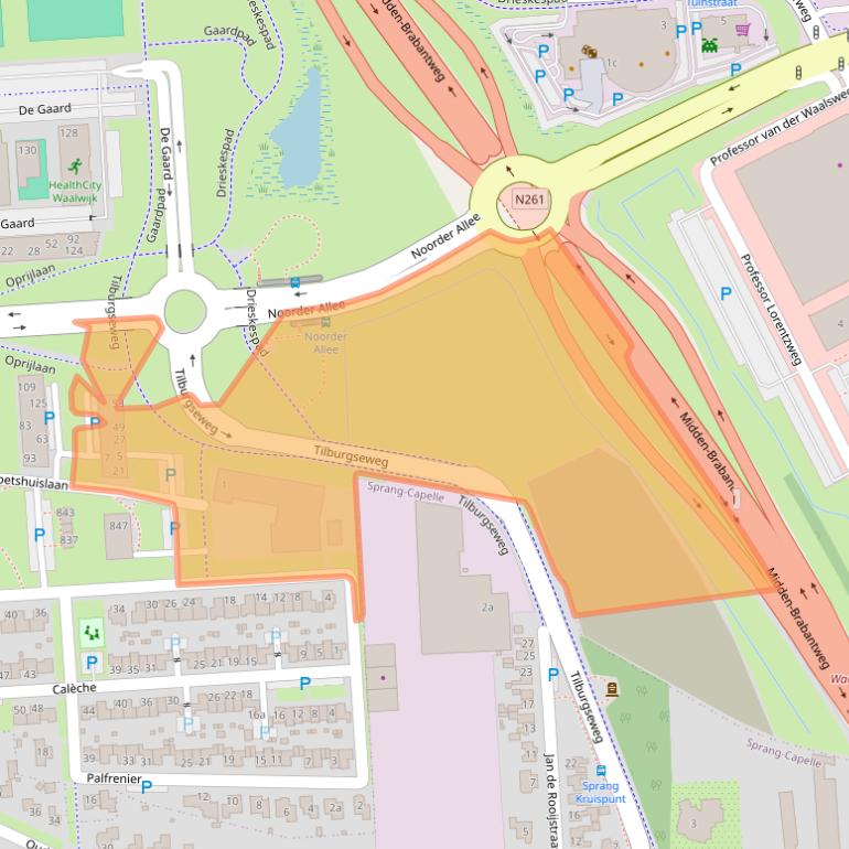 Kaart van postcodegebied 5146BA.
