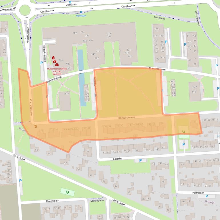 Kaart van postcodegebied 5146BC.