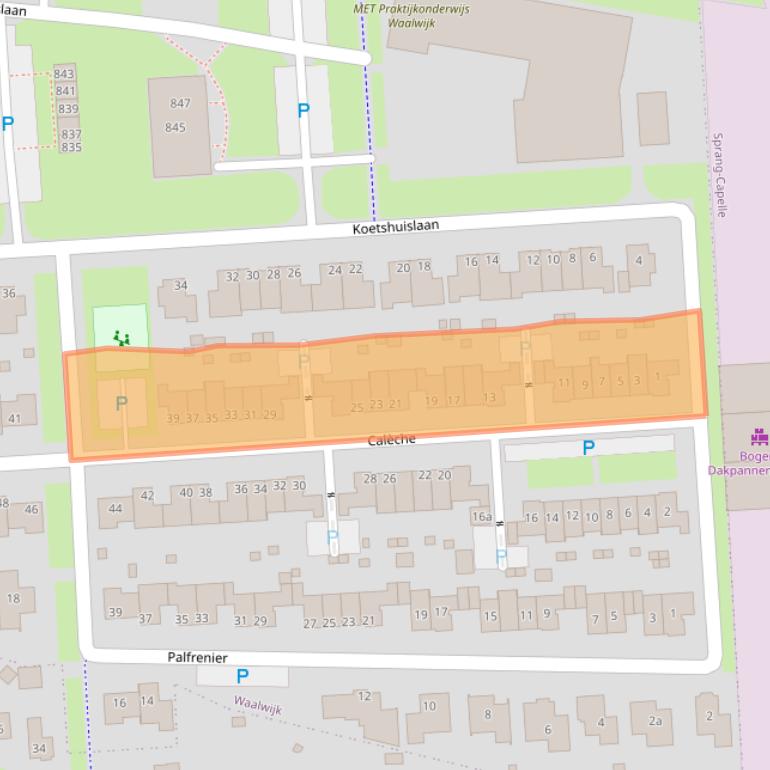 Kaart van postcodegebied 5146BD.