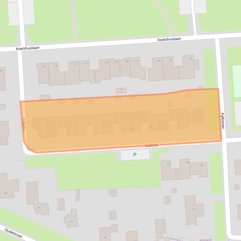 Kaart van postcodegebied 5146BE.