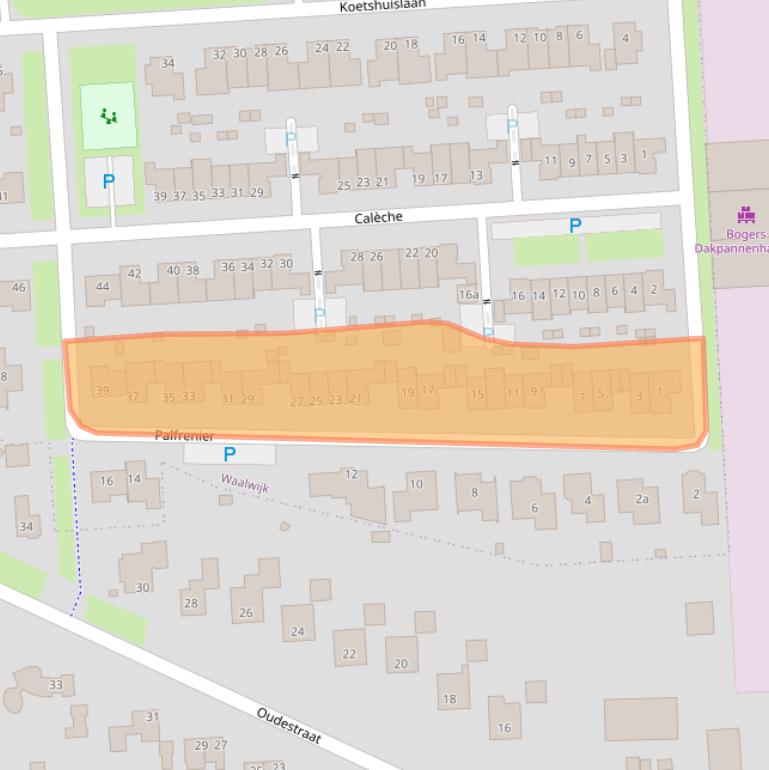 Kaart van postcodegebied 5146BH.