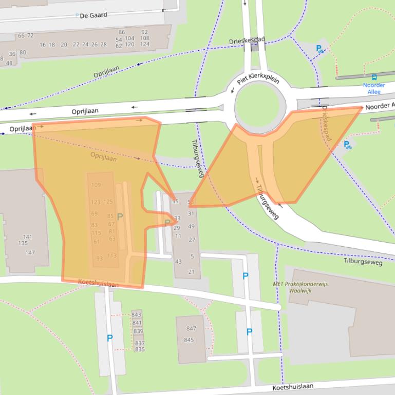 Kaart van postcodegebied 5146BK.