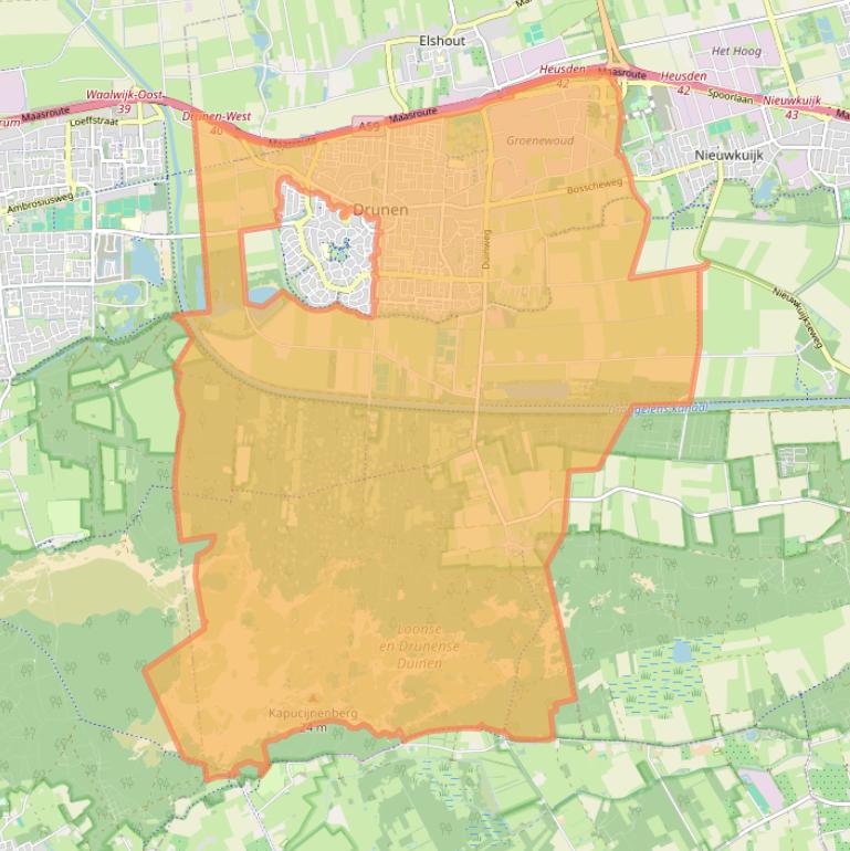 Kaart van postcodegebied 5151.