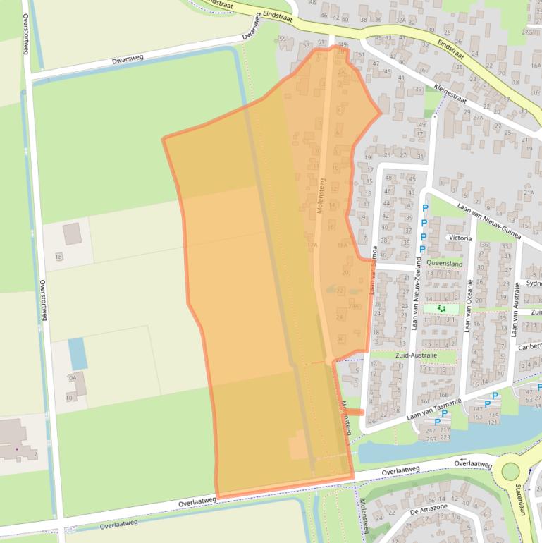 Kaart van postcodegebied 5151AA.