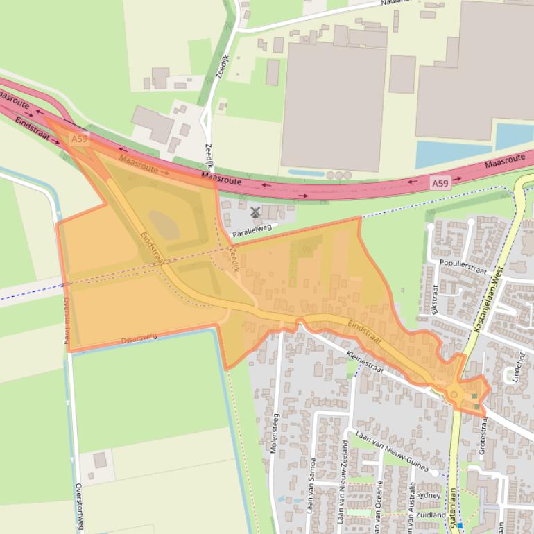 Kaart van postcodegebied 5151AE.