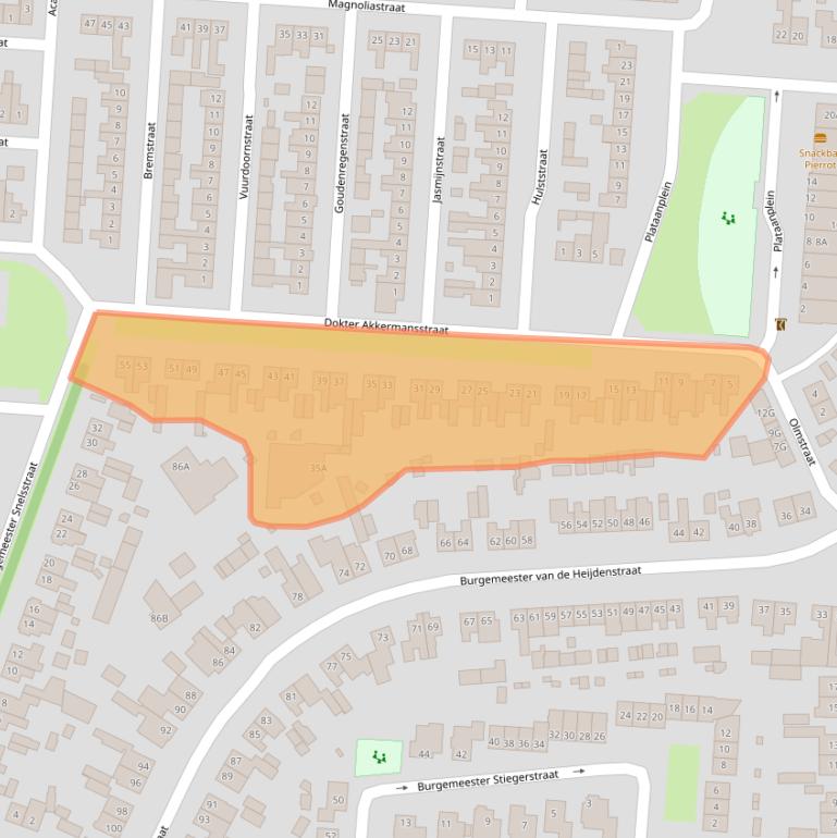 Kaart van postcodegebied 5151AT.
