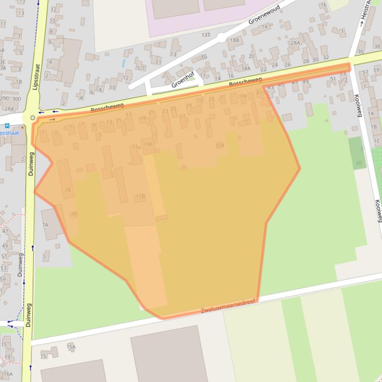 Kaart van postcodegebied 5151BA.