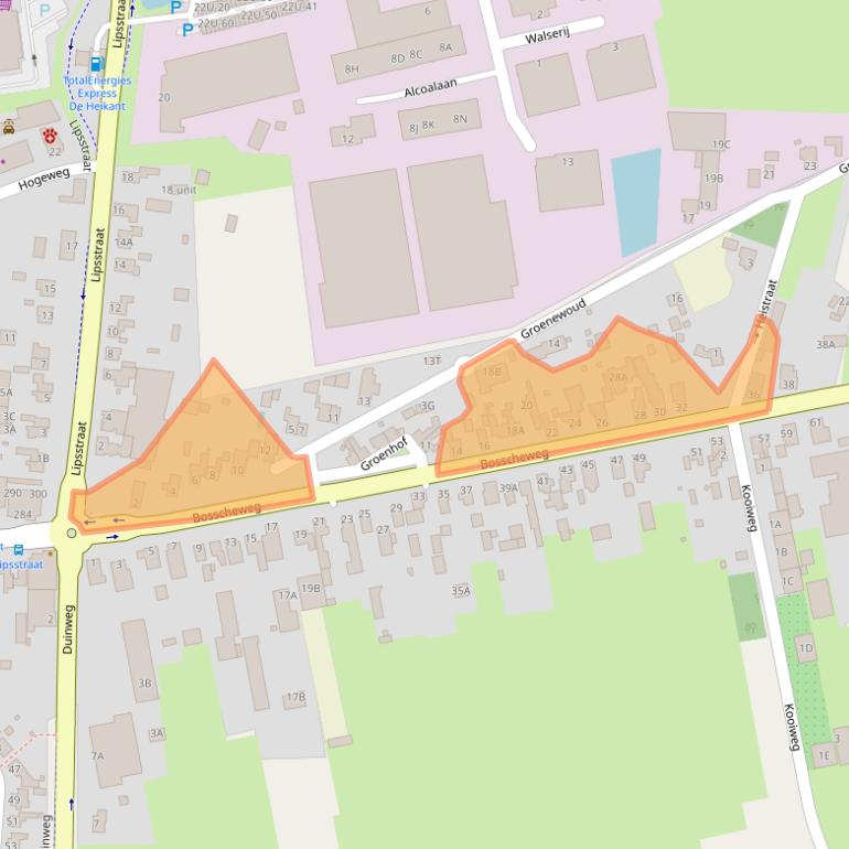 Kaart van postcodegebied 5151BD.