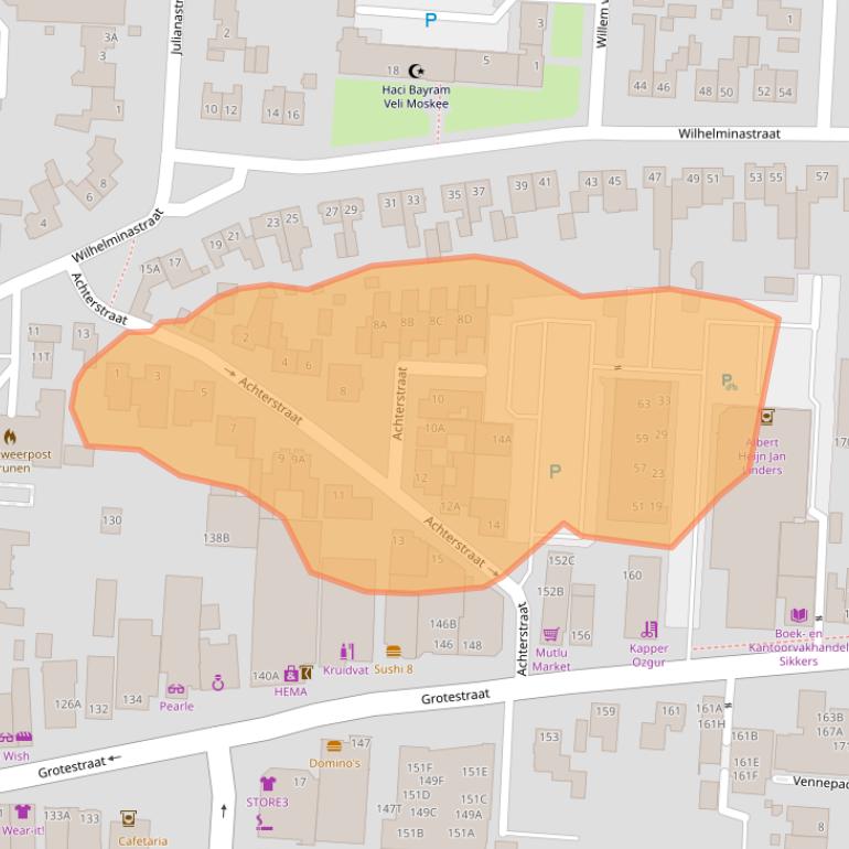 Kaart van postcodegebied 5151BT.