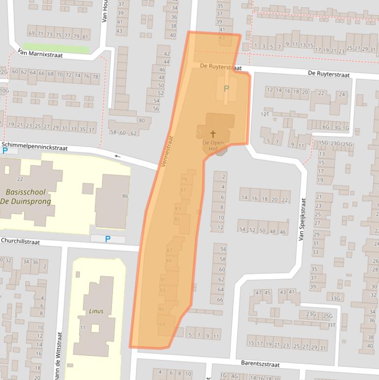 Kaart van postcodegebied 5151CB.
