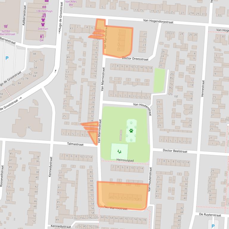 Kaart van postcodegebied 5151CT.