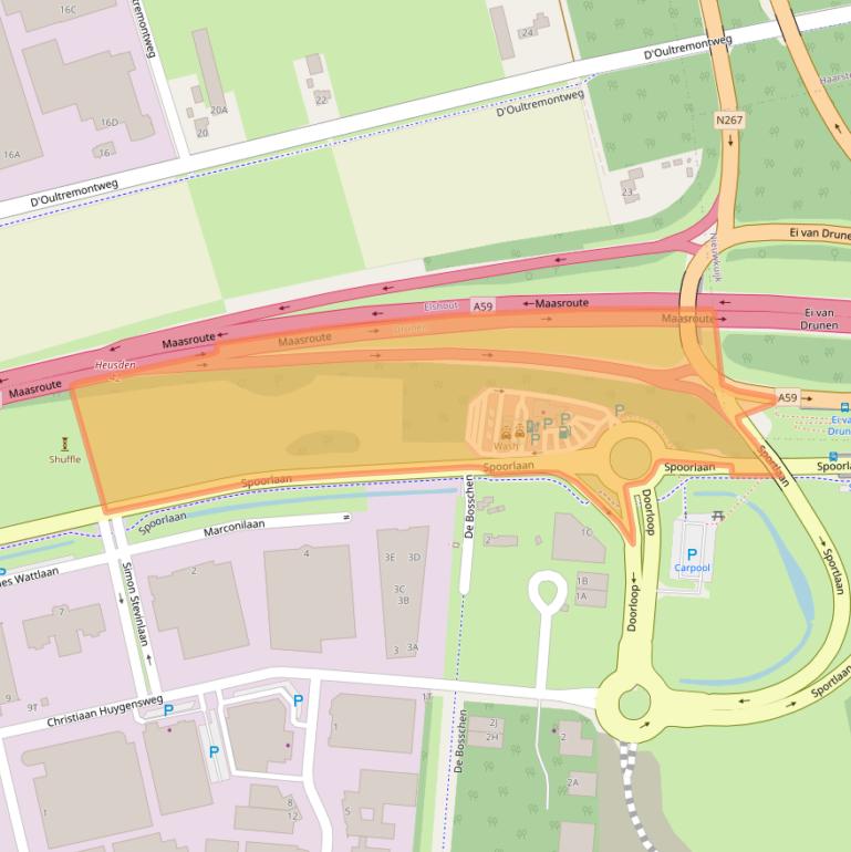 Kaart van postcodegebied 5151DD.
