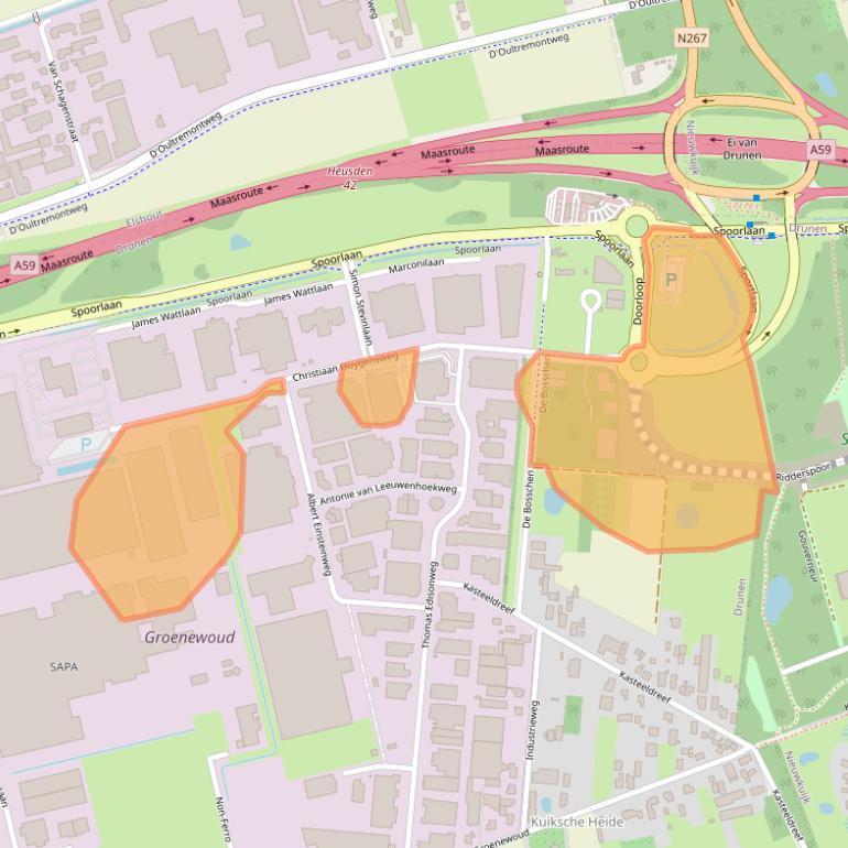 Kaart van postcodegebied 5151DN.
