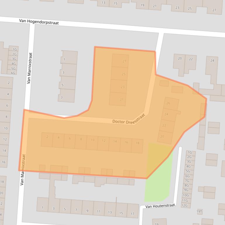 Kaart van postcodegebied 5151EB.