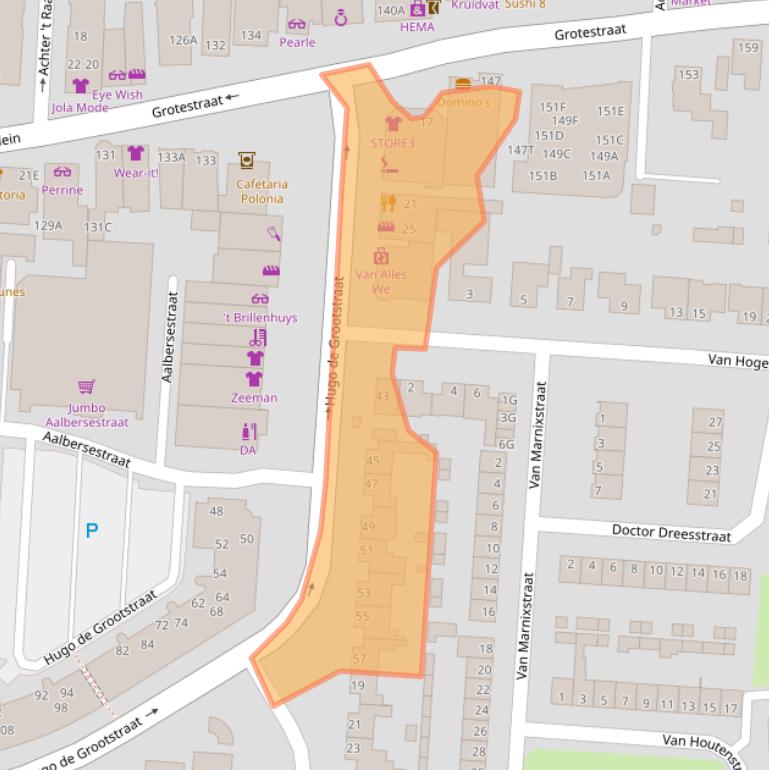 Kaart van postcodegebied 5151EG.