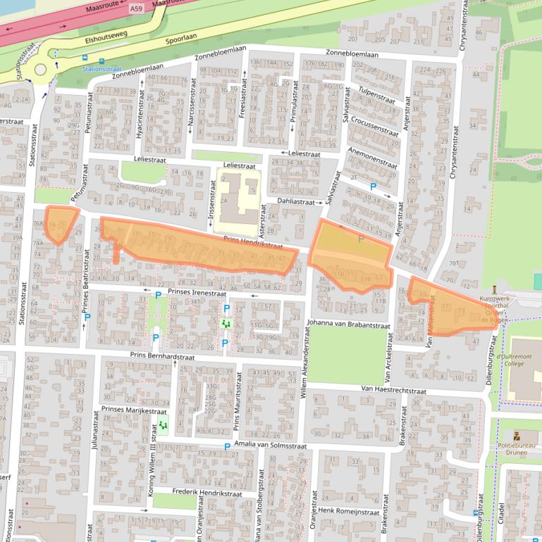 Kaart van postcodegebied 5151GA.