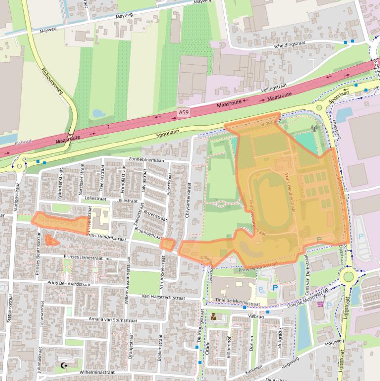 Kaart van postcodegebied 5151GB.