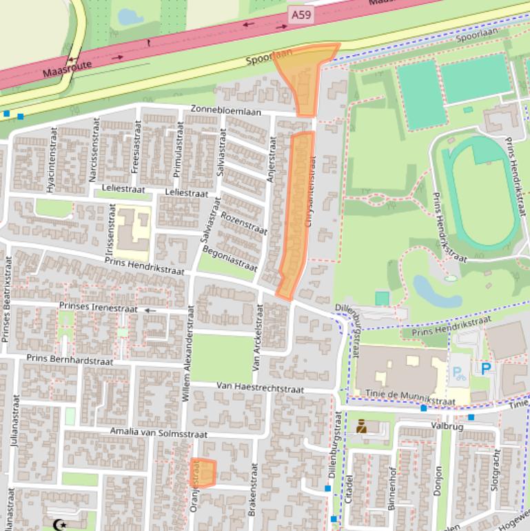 Kaart van postcodegebied 5151GD.