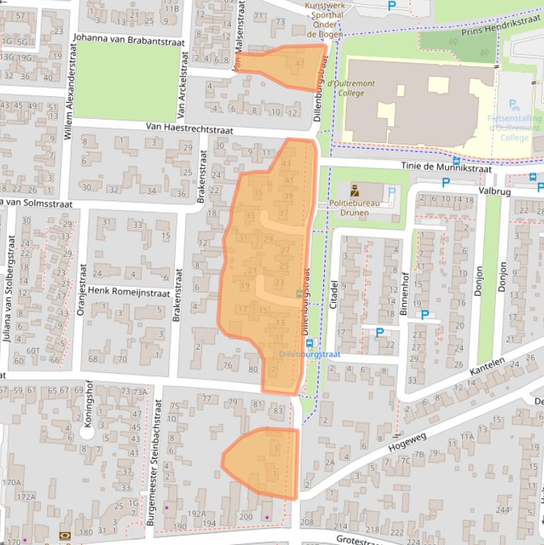 Kaart van postcodegebied 5151GK.