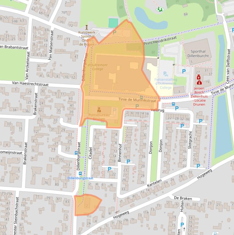 Kaart van postcodegebied 5151GL.