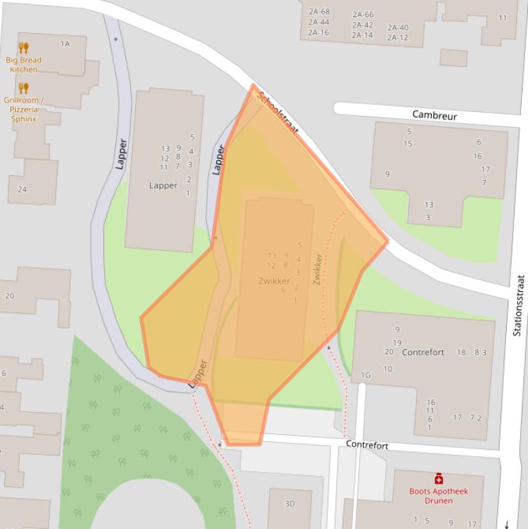 Kaart van postcodegebied 5151HT.